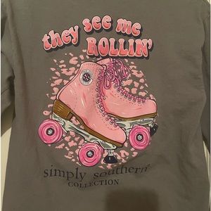 Simply southern youth large skating tee